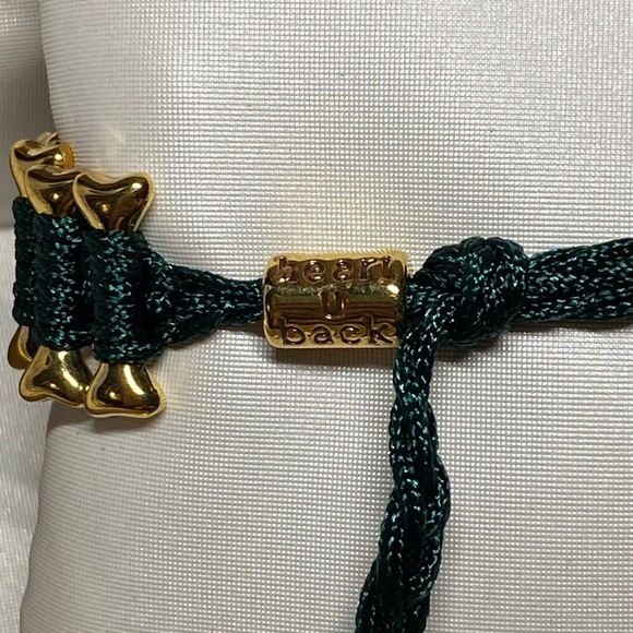 Heart U Back Gold Plated Green Bone Bracelet - Picture 5 of 5